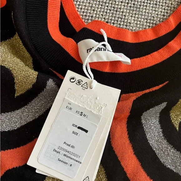 H&M x Rabanne Glittery Jacquard Knit Mini Dress Top - Picture 5 of 5